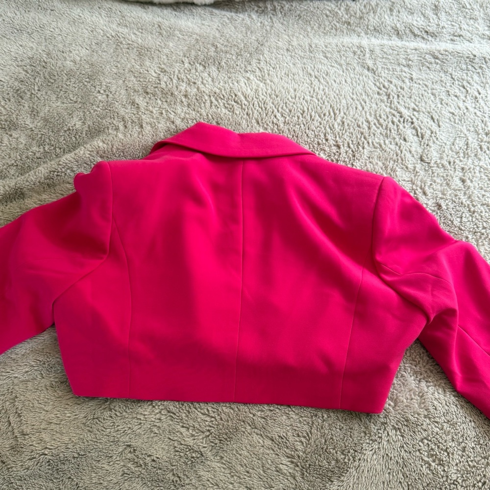 Sergio Hudson × Target Fuschia Pink Cropped Boxy Blazer Jacket Formal Party - Picture 7 of 10